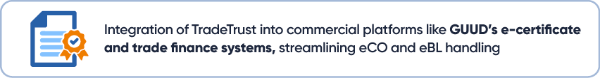Integration of TradeTrust into commercial platforms like GUUD’s e-certificate